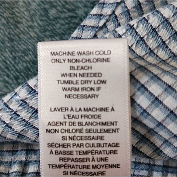Mens Michael Kors Button Down Shirt Checked Blue White - Picture 13 of 13